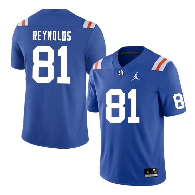 NCAA Florida Gators Daejon Reynolds Men's #81 Nike Blue Throwback Stitched Authentic College Football Jersey SDB0564RD